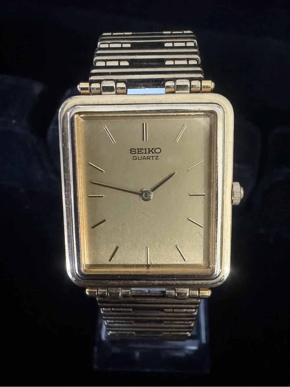 Seiko Gold Tone Rectangular Quartz Watch